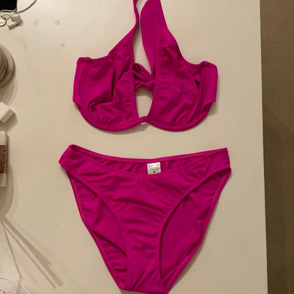 Hot pink bathing suit